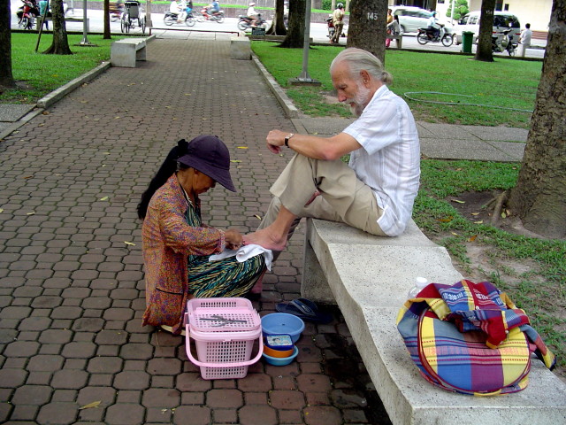 Pedicure im Park