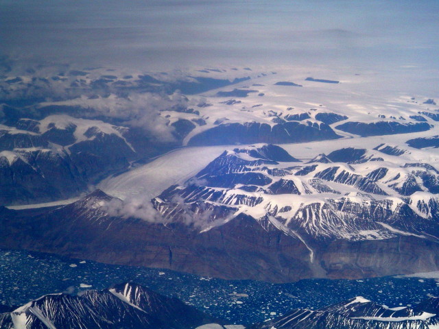 Grönland aus dem Flugzeug