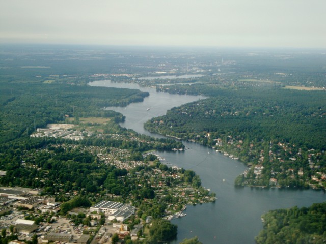 Tegeler See vom Flugzeug aus